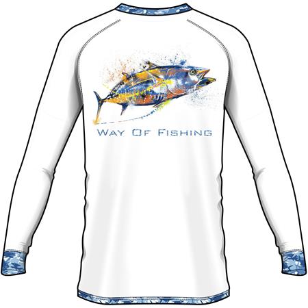 T-SHIRT A MANICHE LUNGHE UOMO W.O.F. UV THON - BIANCO