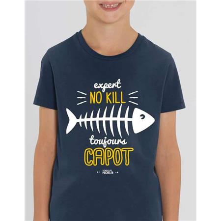 T-Shirt De Criança De Mangas Curtas - Navy Monsieur Pêcheur Expert No Kill - Navy