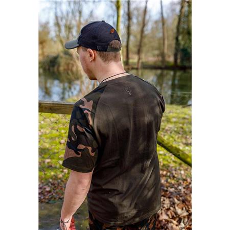 T-SHIRT DE HOMEM DE MANGAS CURTAS - CAQUI/CAMO FOX OUTLINE T-SHIRT - KAKI/CAMO