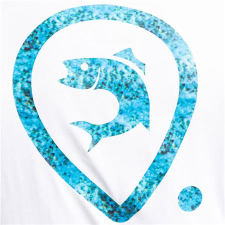 T-SHIRT DE MANGAS COMPRIDAS HOMEM - BRANCO/AZUL ADVENTER & FISHING GOLON ANTI UV - BLANC/BLEU