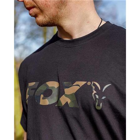 T-SHIRT DE MANGAS CURTAS HOMEM - PRETO FOX BLACK/CAMO LOGO T-SHIRT - NOIR