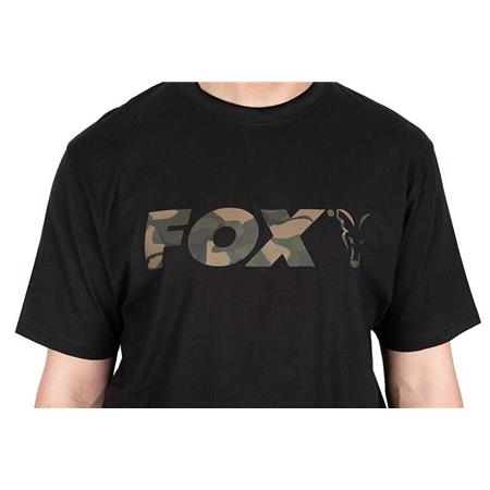 T-SHIRT DE MANGAS CURTAS HOMEM - PRETO FOX BLACK/CAMO LOGO T-SHIRT - NOIR