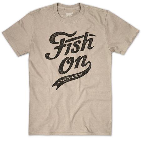 T-Shirt De Mangas Curtas Para Homem - Areia Cyril Chauquet Fish On Vintage - Sable