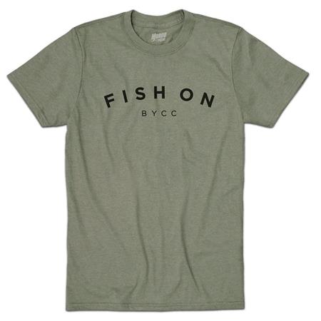 T-Shirt De Mangas Curtas Para Homem - Caqui Cyril Chauquet Fish On Bycc - Kaki