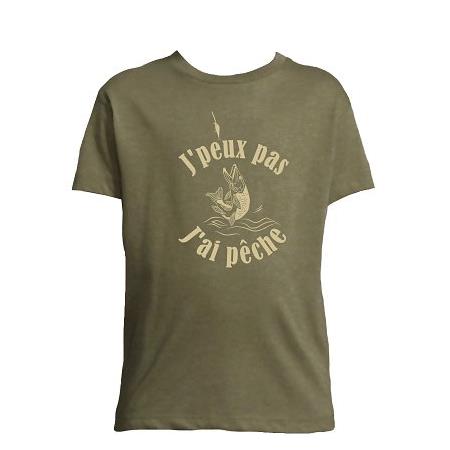 T-Shirt Junior - Caqui Bartavel J'peux Pas J'ai Pêche - Kaki