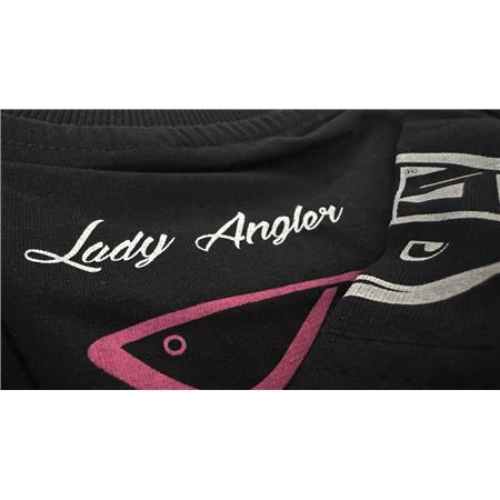 T-SHIRT KORTÆRMET DAME HOT SPOT DESIGN LADY ANGLER 2.0 - SORT