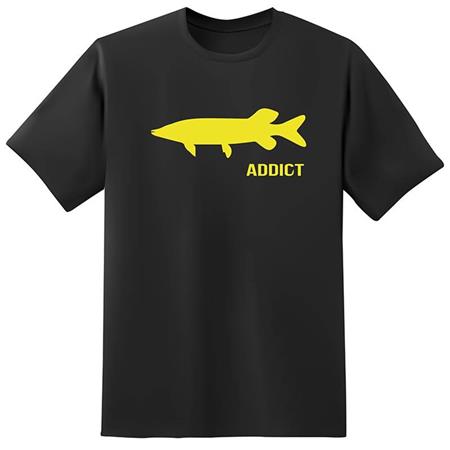T-Shirt Korte Mouwen Heren Fishxplorer Addict Brochet - Zwart