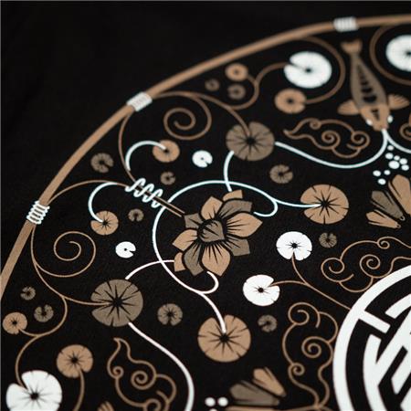 T-SHIRT KORTE MOUWEN HEREN KUMU LOTUS - ZWART