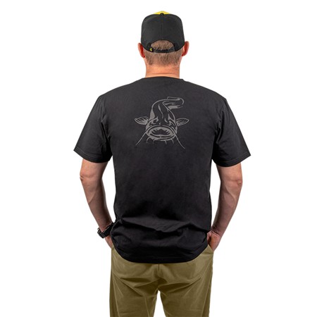 T-Shirt Korte Mouwen Man Black Cat Logo Black Tshirt - Noir