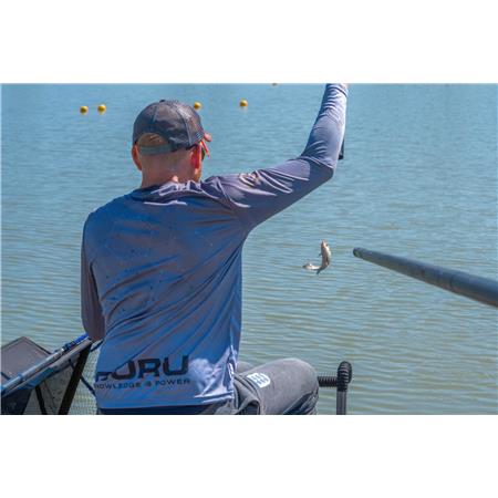 T-SHIRT LANGE MOUWEN HEREN GURU HEXAGON SUN CORE UPF 50+ - GRIJS