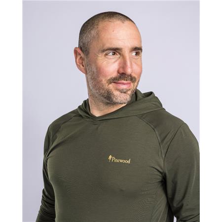 T-SHIRT MANCHE LONGUE HOMME PINEWOOD INSECTSAFE FUNCTION HOODIE - VERT