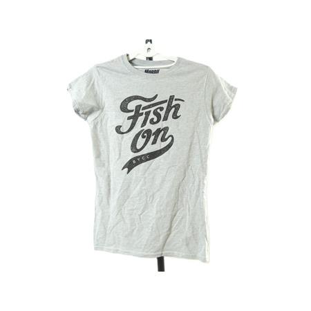 T-Shirt Manches Courtes Femme Cyril Chauquet Fish On Vintage - Gris - Taille S