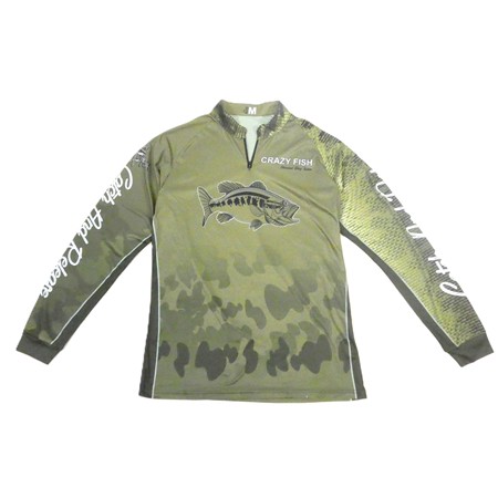 T-Shirt Manches Longues Homme Crazy Fish Respirant Protection Uv - M