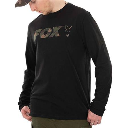 T-Shirt Mangas Compridas Homem Fox Long Sleeve Black/Camo T-Shirt Preto