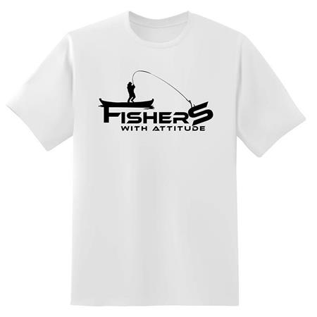 T-Shirt Mangas Curtas Homem - Branco Fishxplorer Fisher With Attitude - Blanc