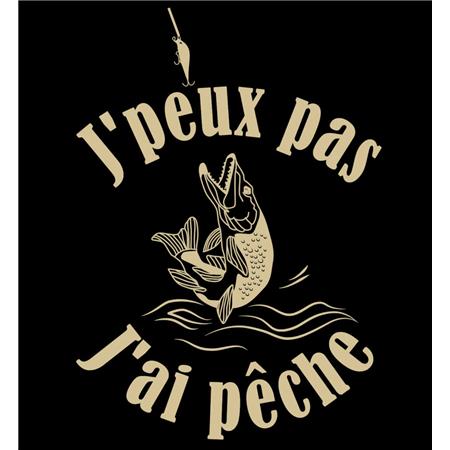 T-SHIRT MANICHE CORTE BAMBINO NON POSSO HO PESCA - CACHI BARTAVEL THEME CHASSE J'PEUX PAS J'AI PÊCHE - KAKI