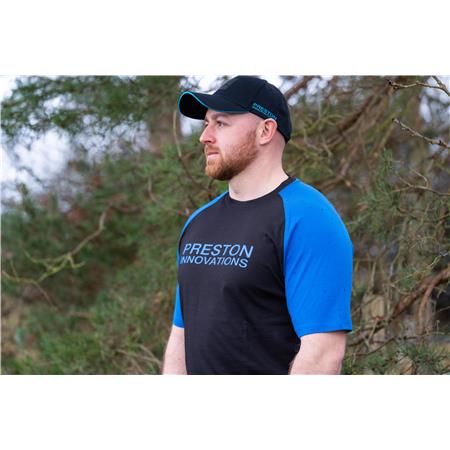 T-SHIRT MANICHE CORTE - NERO/BLU PRESTON INNOVATIONS LIGHTWEIGHT RAGLAN T-SHIRT - NOIR/BLEU