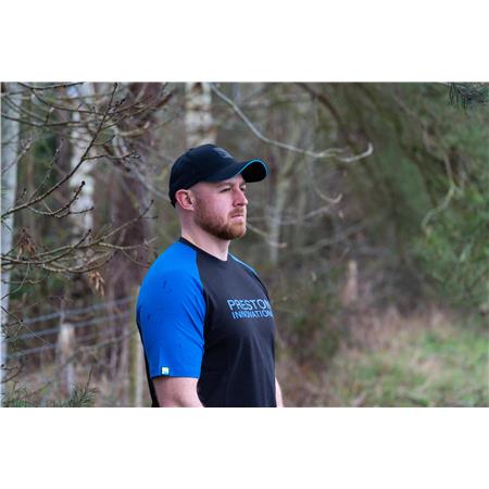 T-SHIRT MANICHE CORTE - NERO/BLU PRESTON INNOVATIONS LIGHTWEIGHT RAGLAN T-SHIRT - NOIR/BLEU