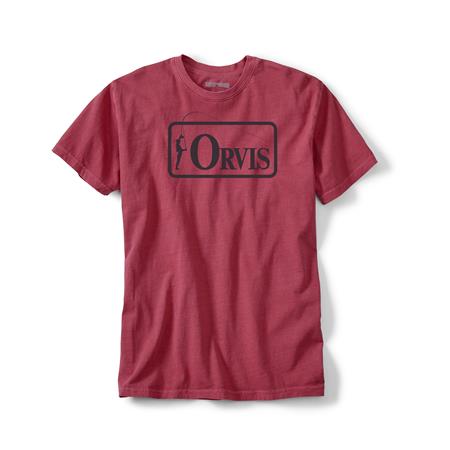 T-Shirt Maniche Corte Uomo - Bordeaux Orvis Bent Rod Badge - Bordeaux