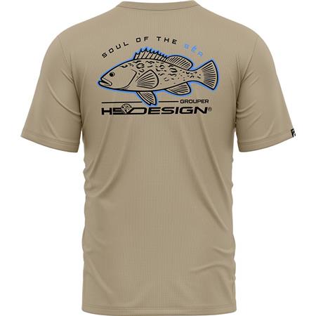 T-SHIRT MANICHE CORTE UOMO HOT SPOT DESIGN GROUPER - SABBIA