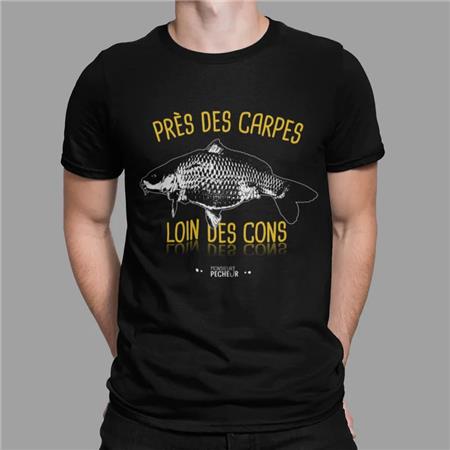T-Shirt Maniche Corte Uomo Monsieur Pêcheur Près Des Carpes, Loin Des Cons
