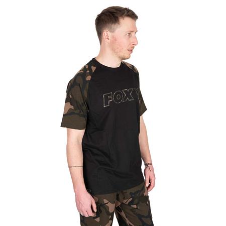 T-SHIRT MANICHE CORTE UOMO - NERO/CAMO FOX OUTLINE T-SHIRT - NOIR/CAMO