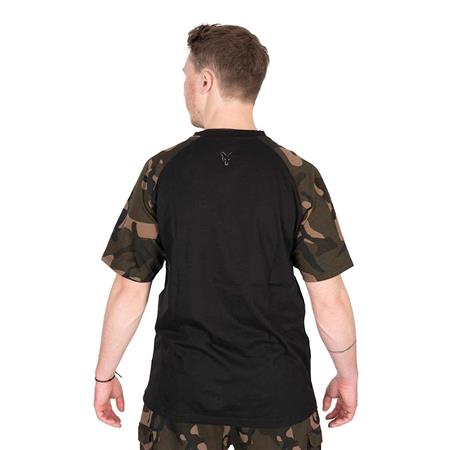 T-SHIRT MANICHE CORTE UOMO - NERO/CAMO FOX OUTLINE T-SHIRT - NOIR/CAMO