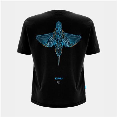 T-SHIRT MANICHE CORTE UOMO - NERO KUMU TAKE FLIGHT KINGFISHER - NOIR