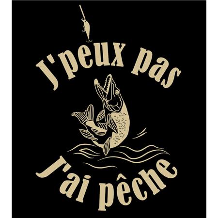 T-SHIRT MANICHE CORTE UOMO NON POSSO HO PESCA - CACHI BARTAVEL NATURE J'PEUX PAS J'AI PÊCHE - KAKI