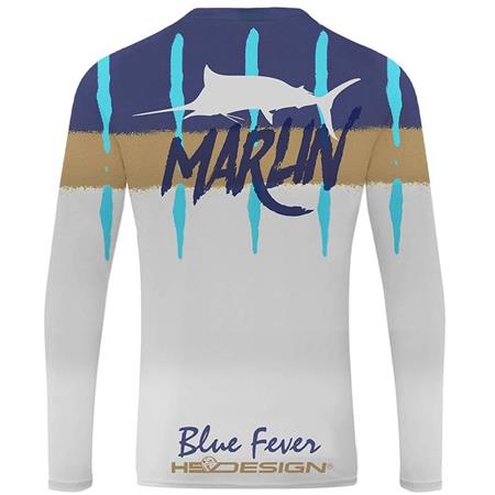 T-SHIRT MANICHE LUNGHE UOMO HOT SPOT DESIGN OCEAN PERFORMANCE MARLIN - BIANCO/BLU
