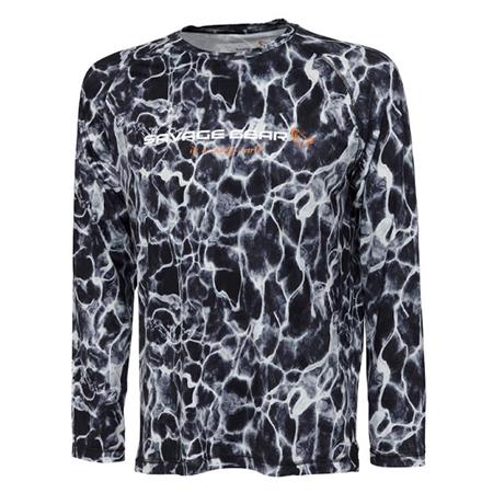 T-Shirt Maniche Lunghe Uomo Savage Gear Sleeve Black Waterprint