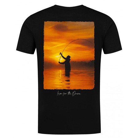 T-SHIRT MED KORTE ÆRMER, HERRE KORDA SUNRISE TEE - SORT