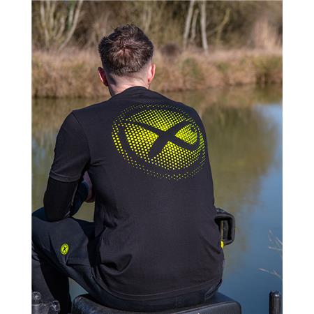 T-SHIRT MED KORTE ÆRMER TIL HERRE FOX MATRIX LARGE FADE T-SHIRT BLACK/LIME - SORT