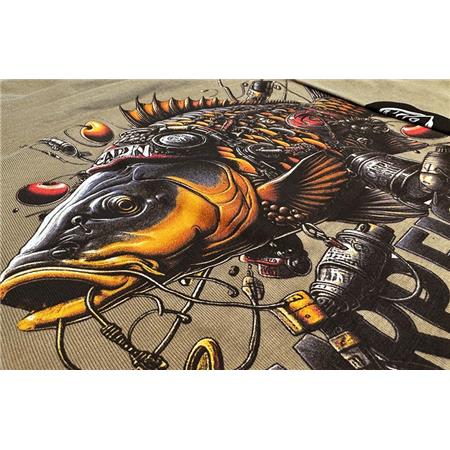 T-SHIRT MED KORTE ÆRMER TIL HERRE HOT SPOT DESIGN CARPFISHING PUNK - SAND