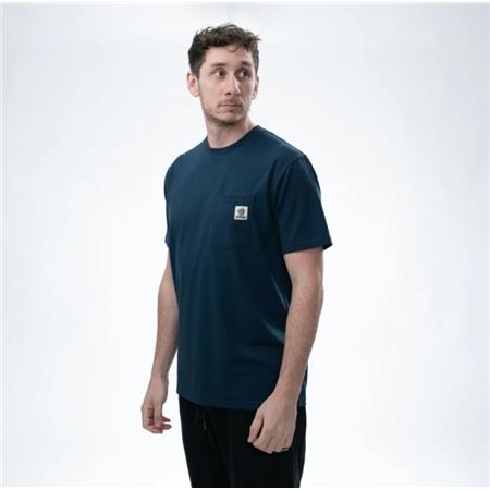 T-SHIRT MED KORTE ÆRMER TIL HERRE NASH MAKE IT HAPPEN BADGE POCKET - MARINEBLÅ