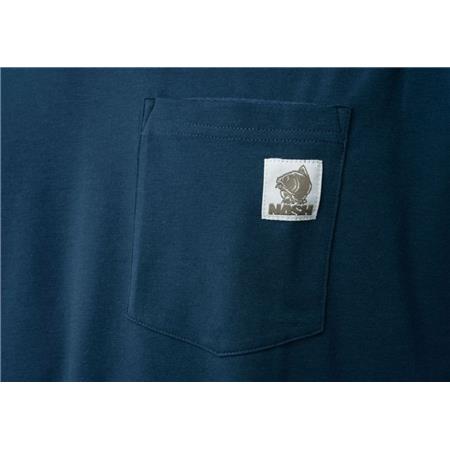T-SHIRT MED KORTE ÆRMER TIL HERRE NASH MAKE IT HAPPEN BADGE POCKET - MARINEBLÅ