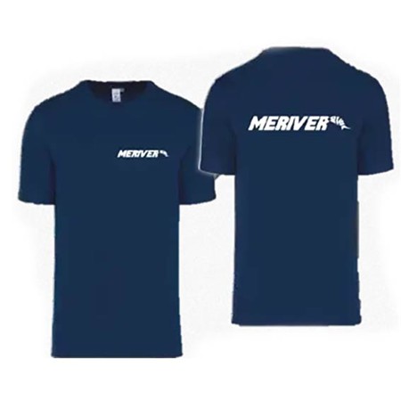 T-SHIRT MED KORTE ÆRMER TIL MÆND MERIVER - MARINEBLÅ