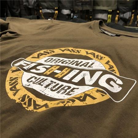 T-SHIRT MED KORTE ÆRMER TIL MÆND VASS FISHING CULTURE PRINTED T-SHIRT - KHAKI