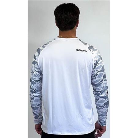 T-SHIRT MED LANGE ÆRMER OUTWATER CAMP ONE - HVID CAMO