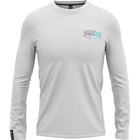 T-Shirt Med Lange Ærmer Til Mænd Hot Spot Design Tuna Long Sleeves - Lysegrå