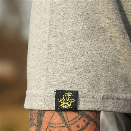 T-SHIRT MĘSKI Z KRÓTKIM RĘKAWEM BLACK CAT GREY MARL TSHIRT - SZARY