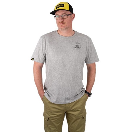 T-Shirt Męski Z Krótkim Rękawem Black Cat Grey Marl Tshirt - Szary