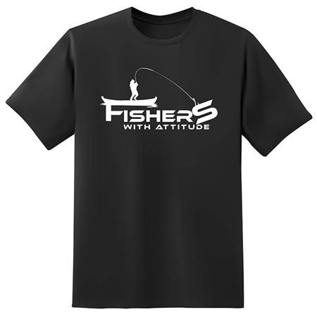 T-Shirt Męski Z Krótkim Rękawem Fishxplorer Fisher With Attitude - Czarny
