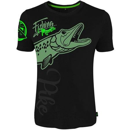 T-Shirt Męski Z Krótkim Rękawem Hot Spot Design Fishing Mania Pike - Czarny