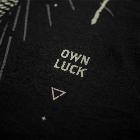 T-SHIRT MĘSKI Z KRÓTKIM RĘKAWEM KUMU MAKE YOUR OWN LUCK - CZARNY