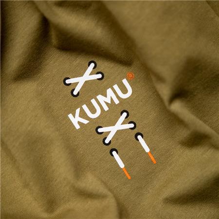 T-SHIRT MĘSKI Z KRÓTKIM RĘKAWEM KUMU TRUE LEATHER - KHAKI