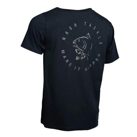 T-SHIRT MĘSKI Z KRÓTKIM RĘKAWEM NASH MAKE IT HAPPEN CARP LOGO - CZARNY