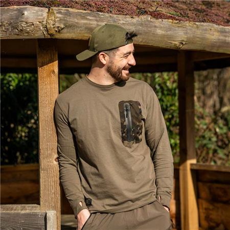 T-SHIRT MĘSKI Z KRÓTKIM RĘKAWEM NASH ZT HD LONG SLEEVE - KHAKI