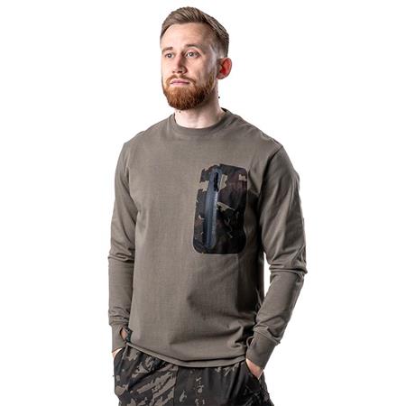 T-SHIRT MĘSKI Z KRÓTKIM RĘKAWEM NASH ZT HD LONG SLEEVE - KHAKI
