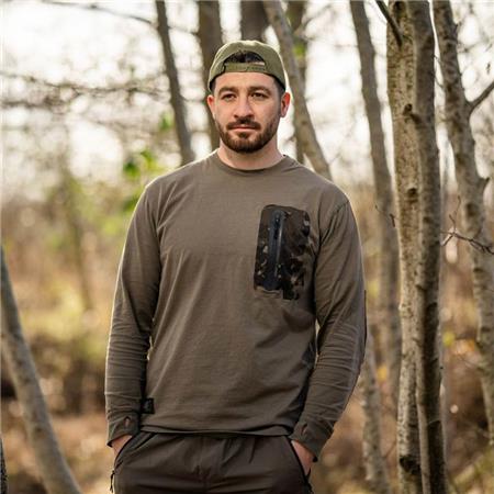 T-SHIRT MĘSKI Z KRÓTKIM RĘKAWEM NASH ZT HD LONG SLEEVE - KHAKI